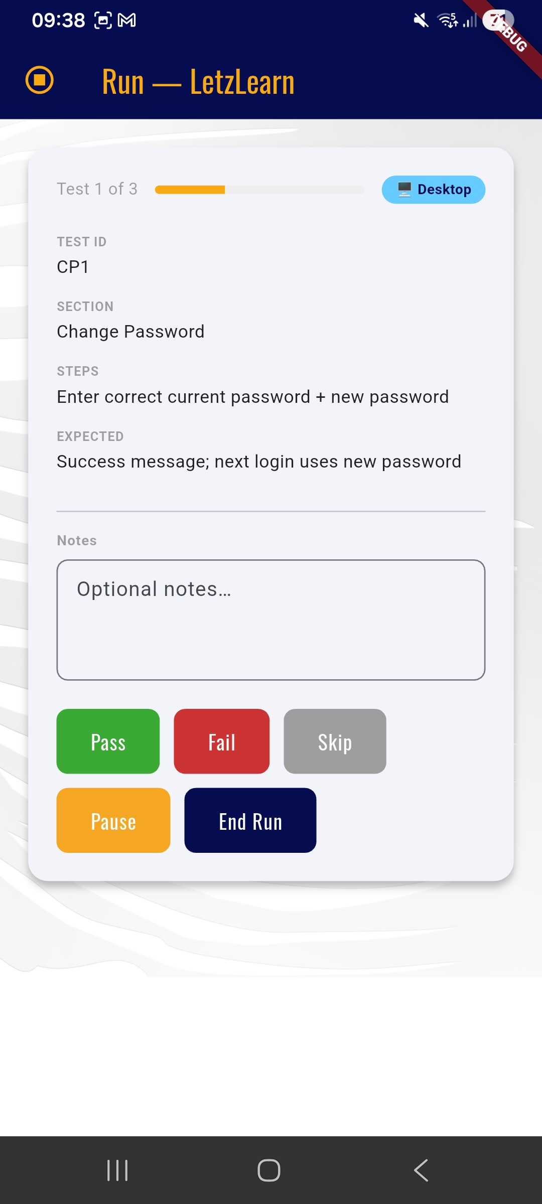 Test Runner — Mobile runner