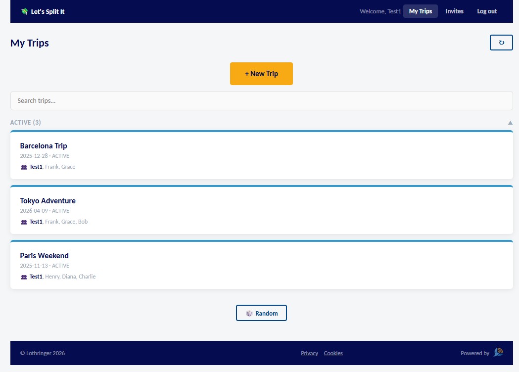 Let's Split It — Expenses