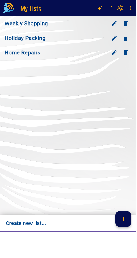 List Manager — My Lists screen